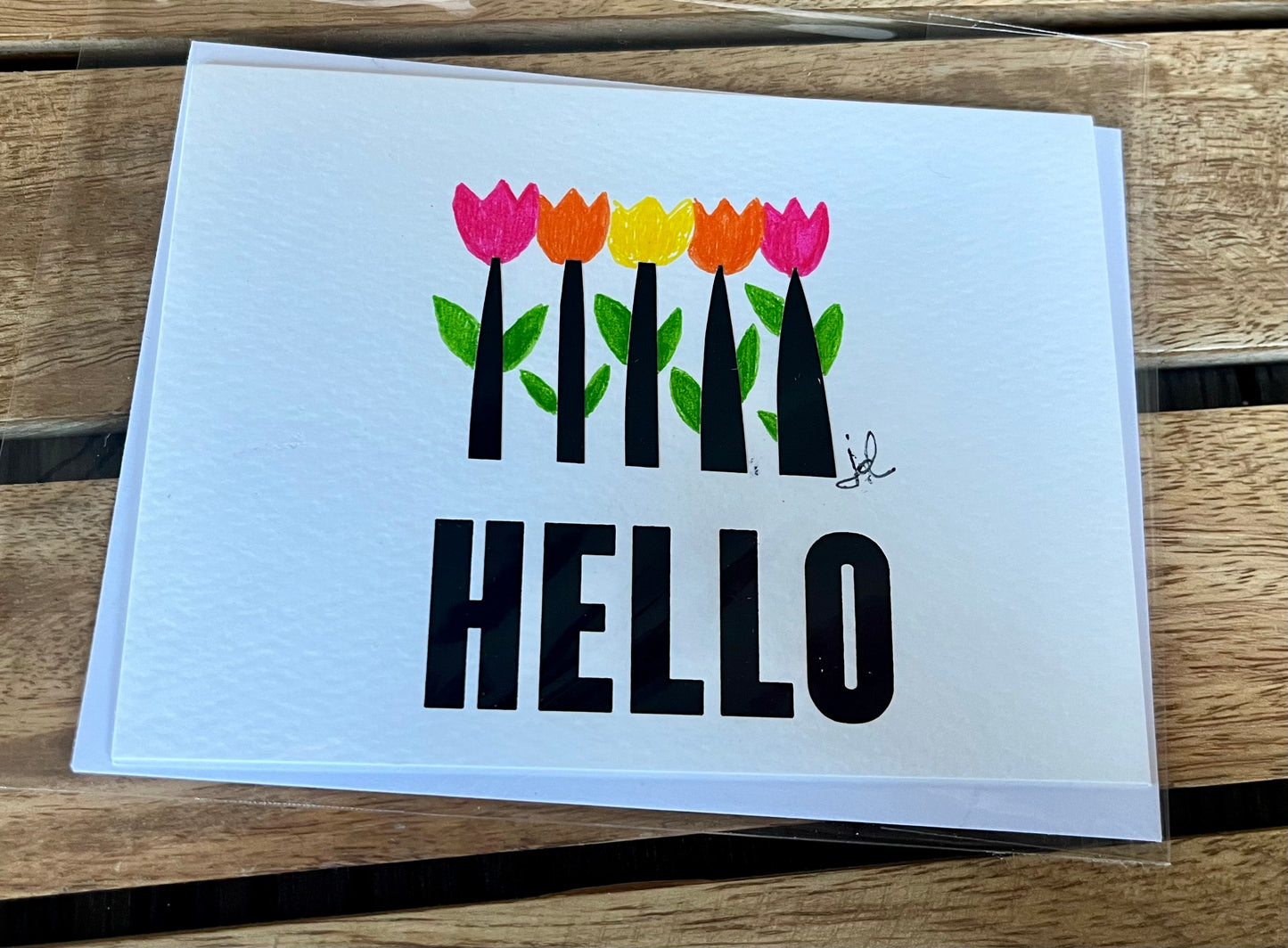 CARDS - Thank You orange & hot pink flower