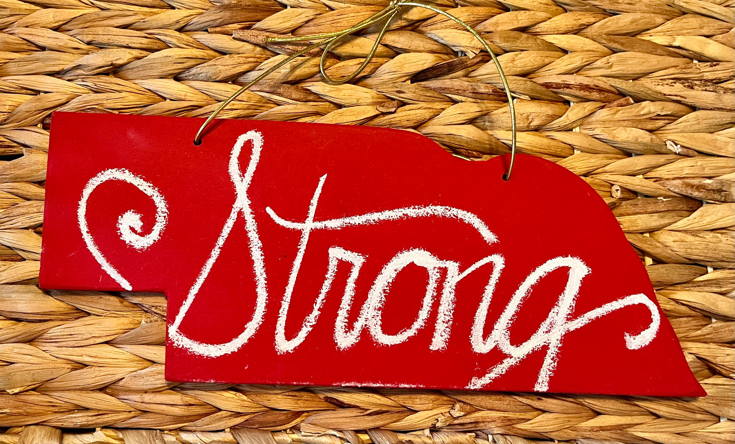 State Ornaments - Red w/raised