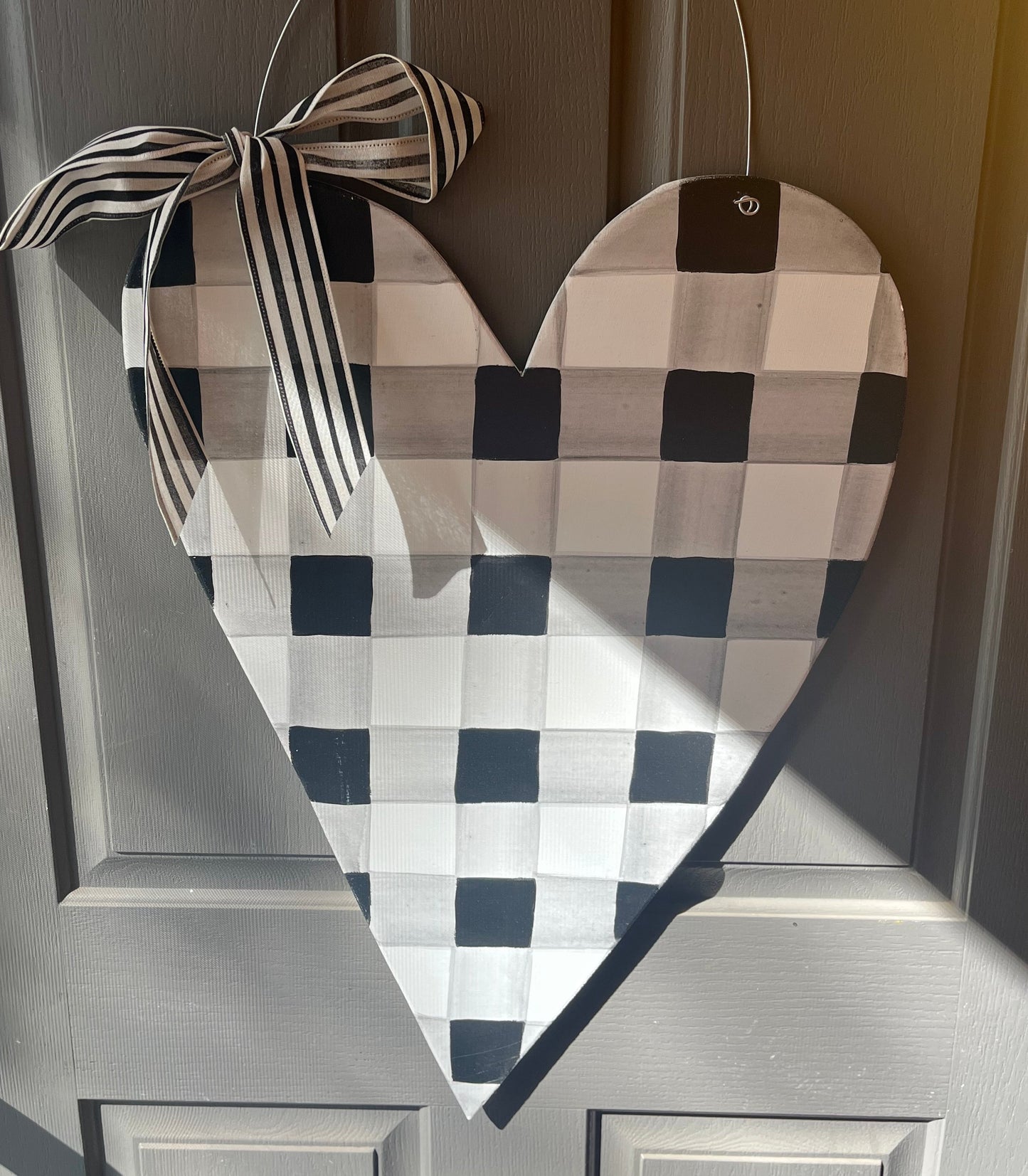 Black and White Buffalo Check Heart - Self Checkout at Creative Collab Collection