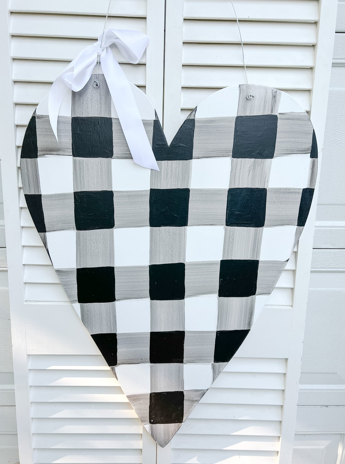 Black and White Buffalo Check Heart - Self Checkout at Creative Collab Collection