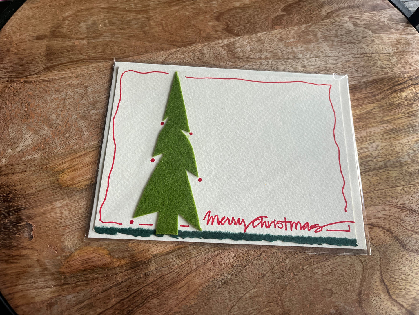 Individual Card Lg Holiday - Felt Tree
