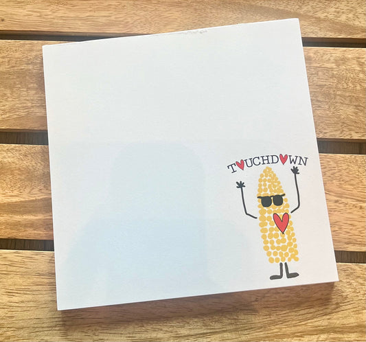 5.5X5.5 Notepad Touchdown Corny Guy - Self Checkout at Creative Collabs (Copy)