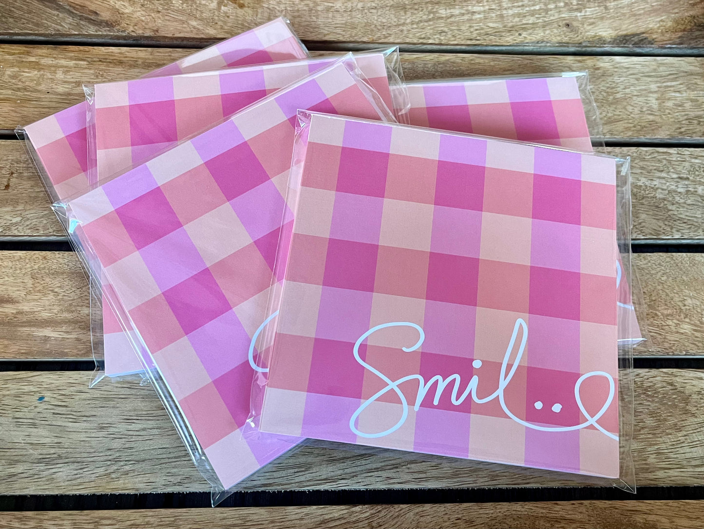 5.5X5.5 Notepad - Smile Plaid