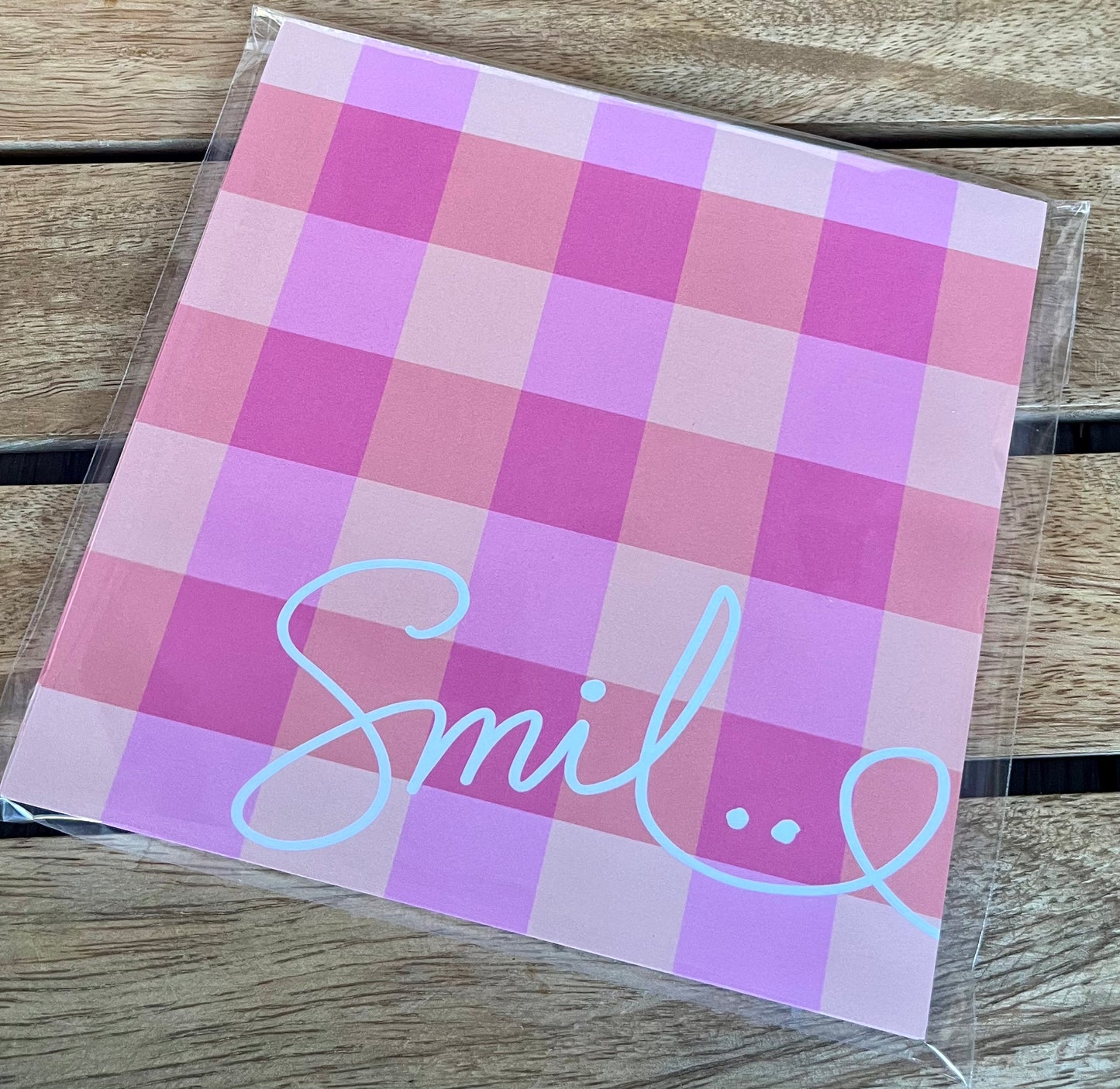 5.5X5.5 Notepad - Smile Plaid