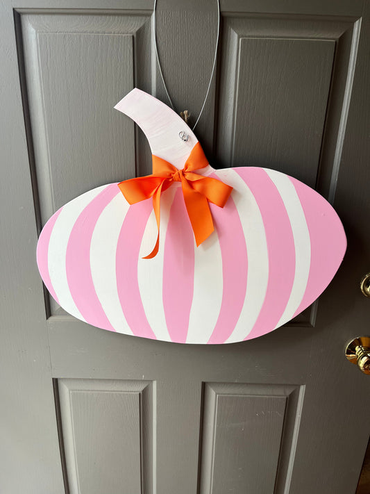 Flat Pumpkin Light Pink/White Stripe