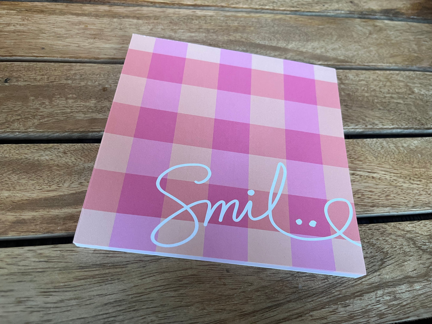 5.5X5.5 Notepad - Smile Plaid