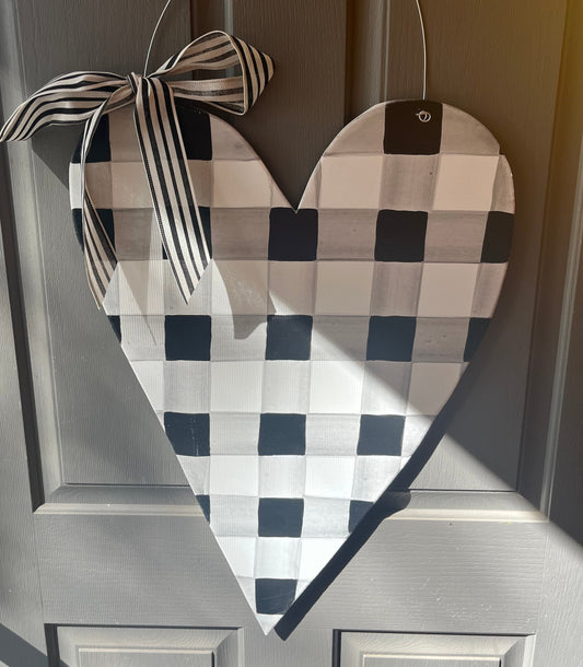 Black and White Buffalo Check Heart - Self Checkout at Creative Collab Collection
