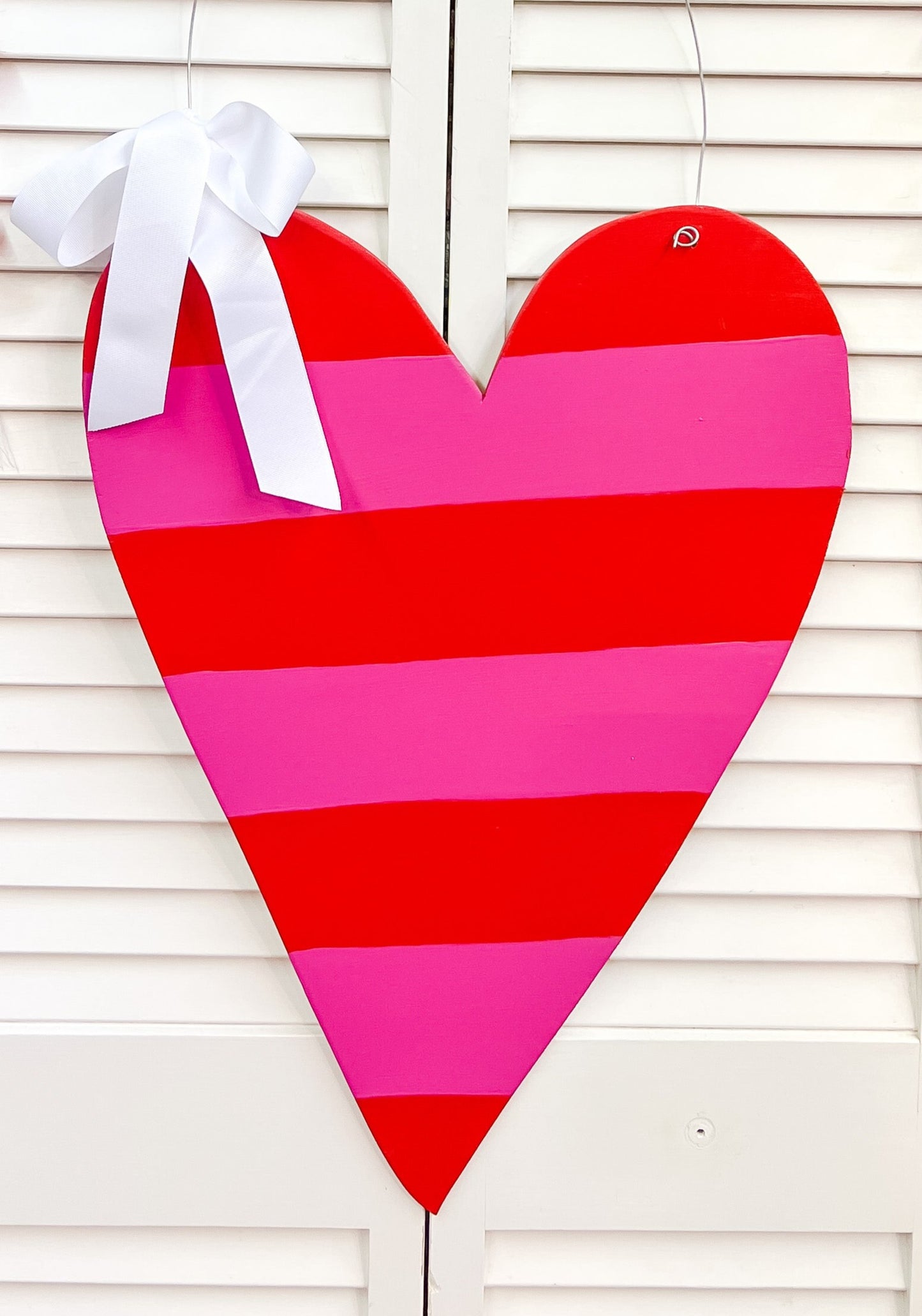 Small Red/Pink Stripe Heart