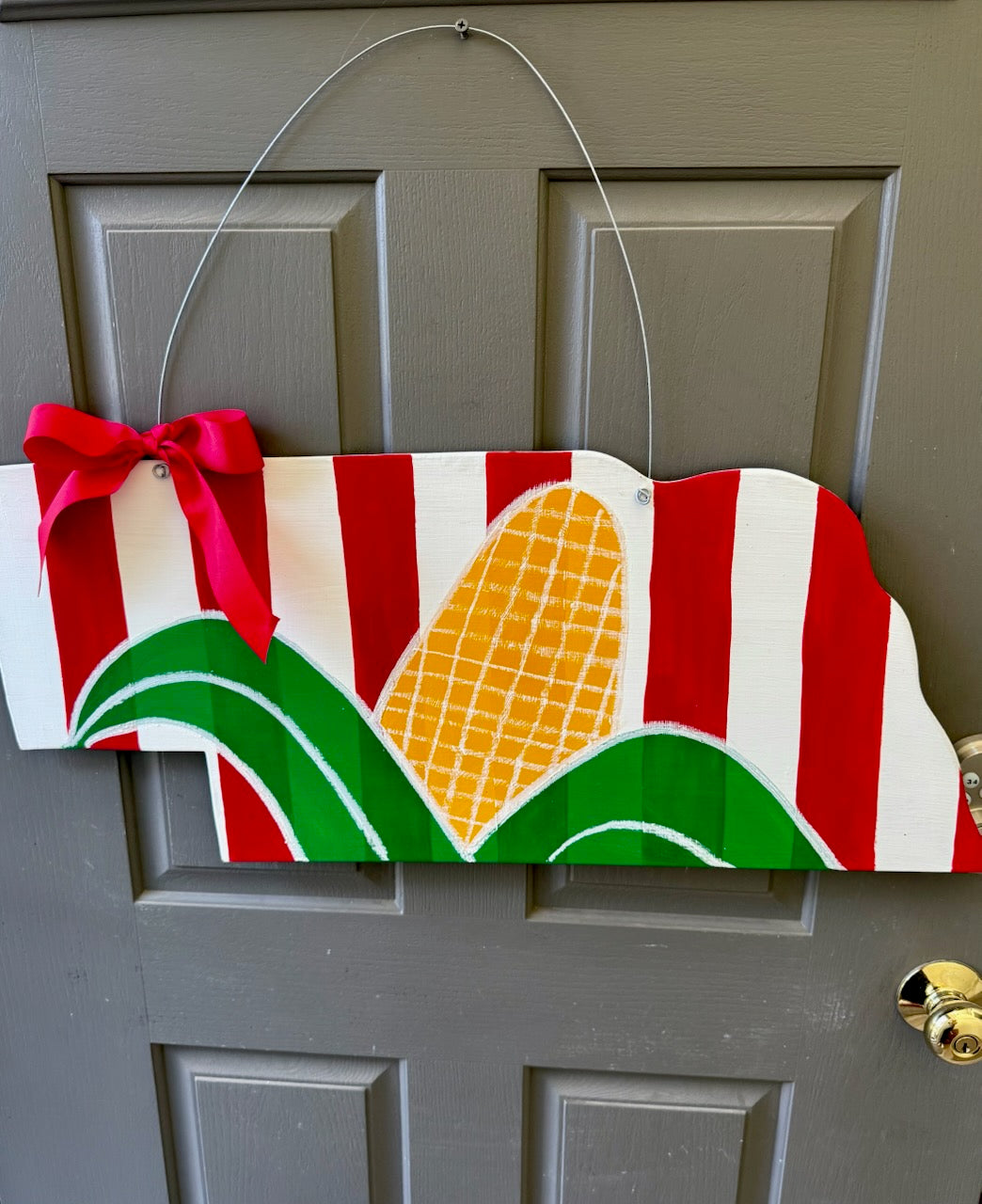 State Red and White Stripe w/corn