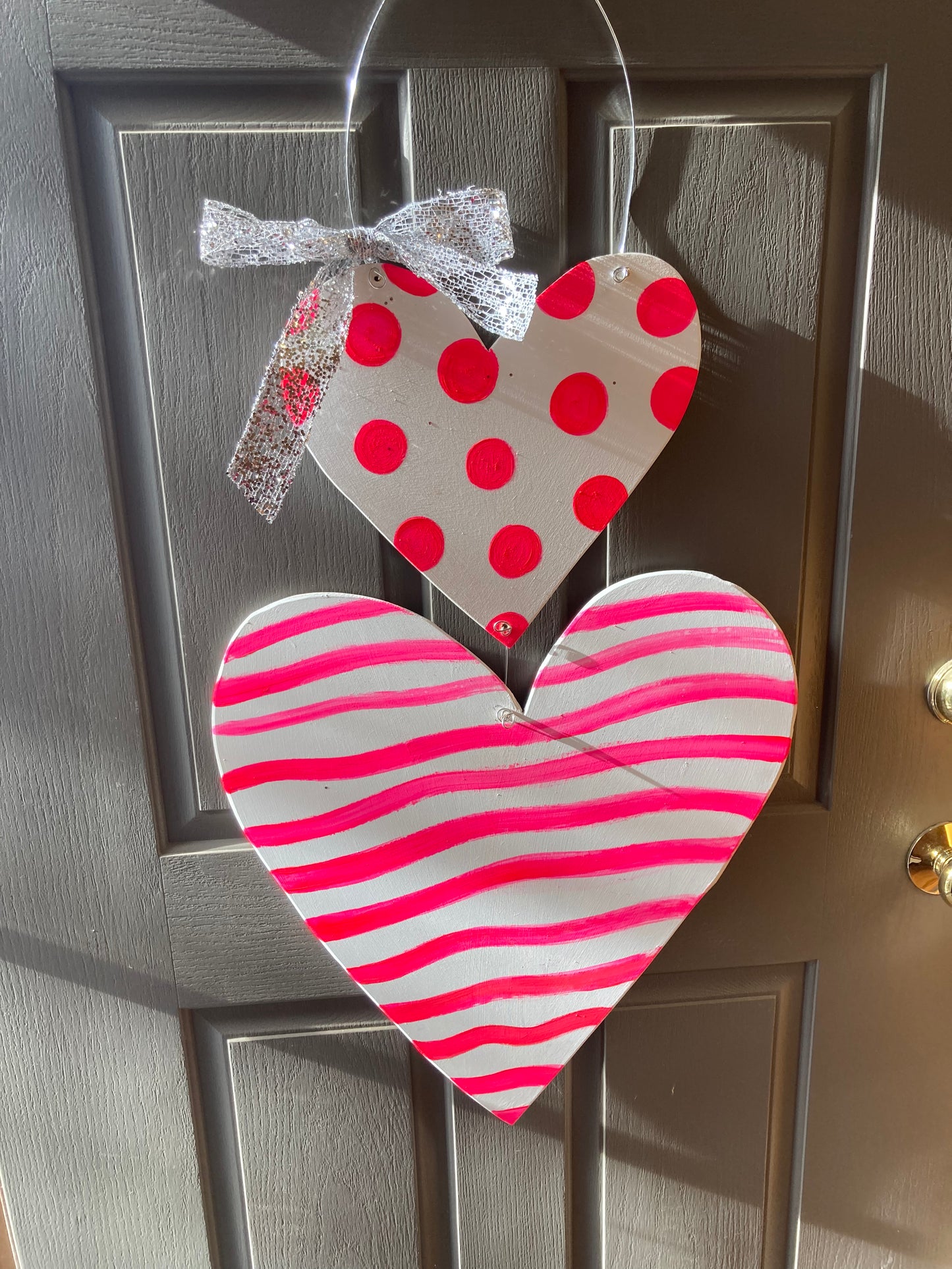 Heart Duo - Neon pink & white