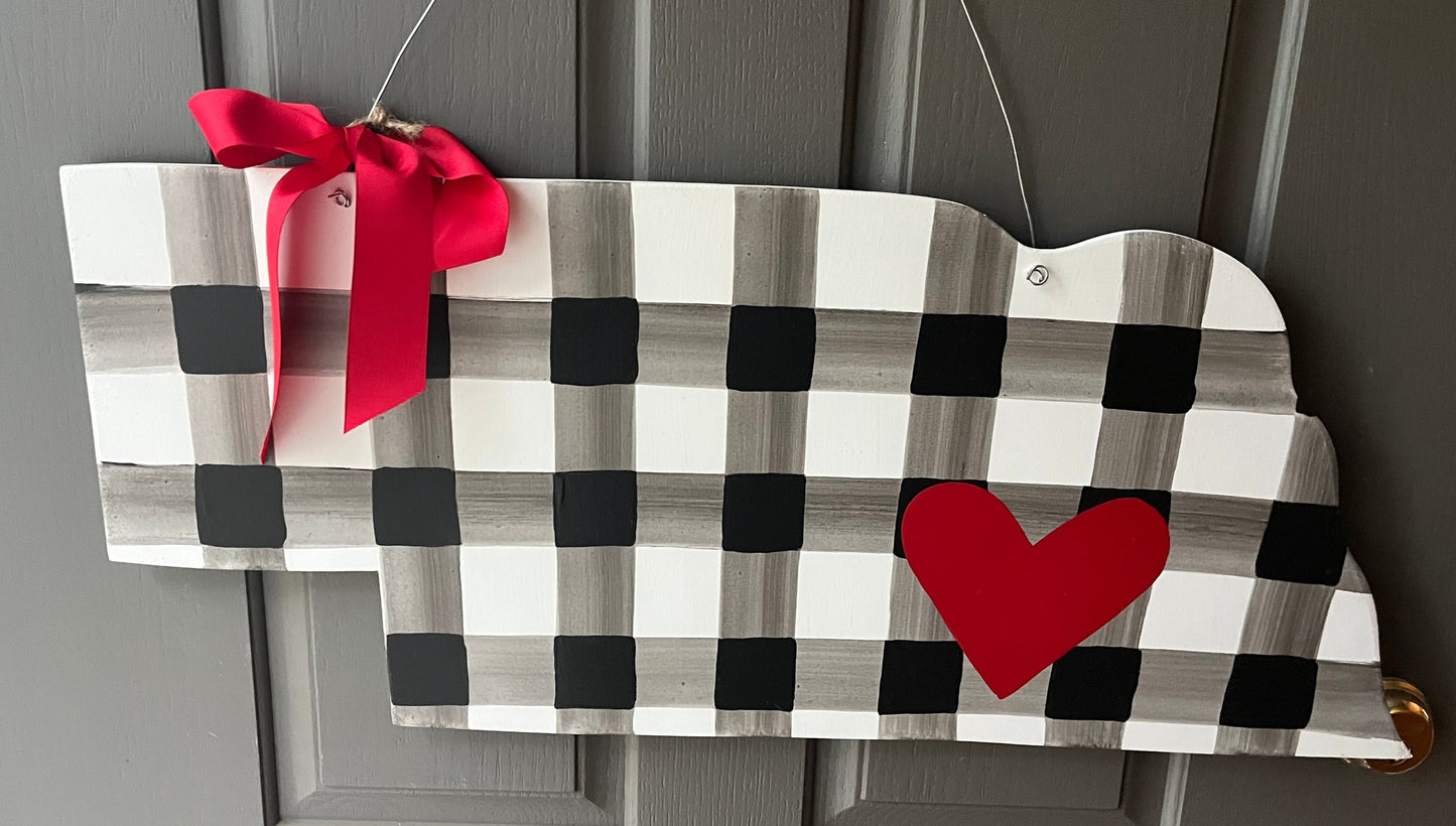 State Black and White Buffalo Plaid