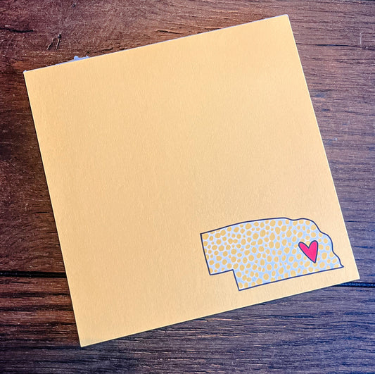 5.5X5.5 Notepad - State with Yellow Corn