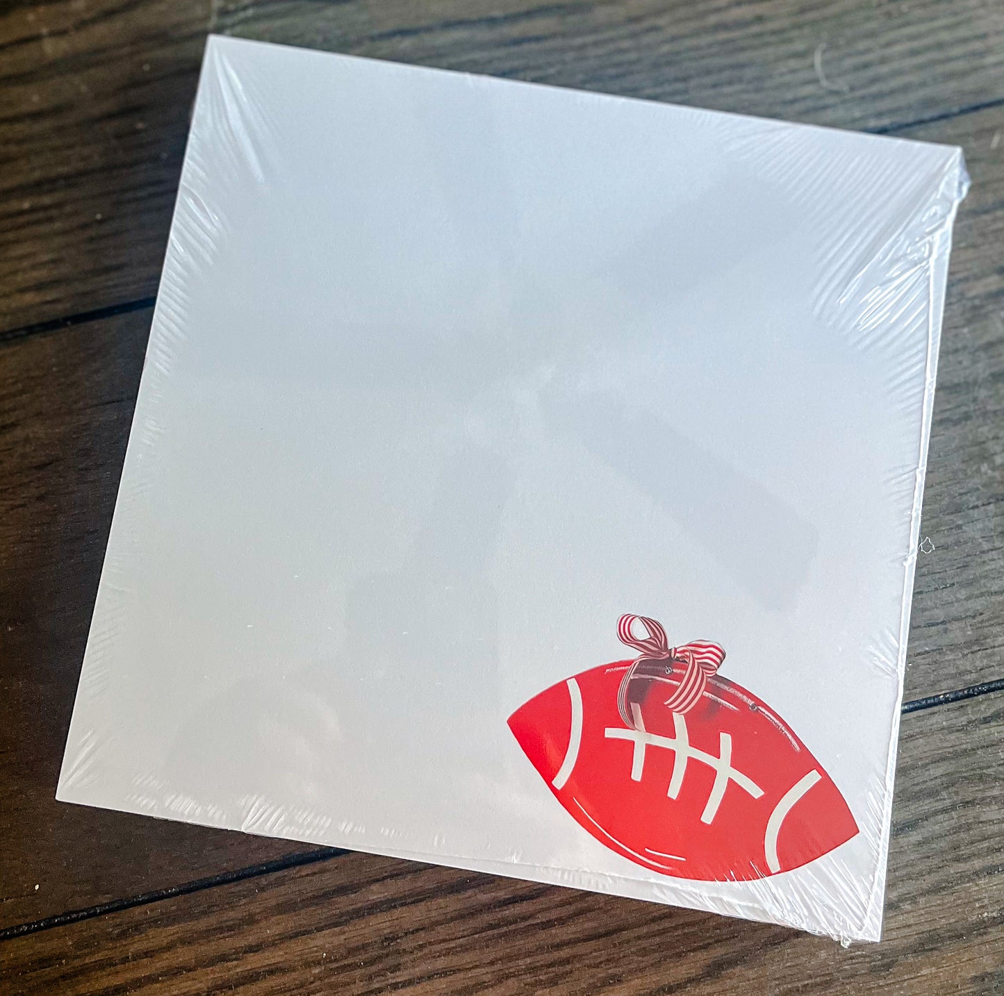 8X8 Note Pads 50 Sheets - Red Football Self Checkout at Creative Collab Collection