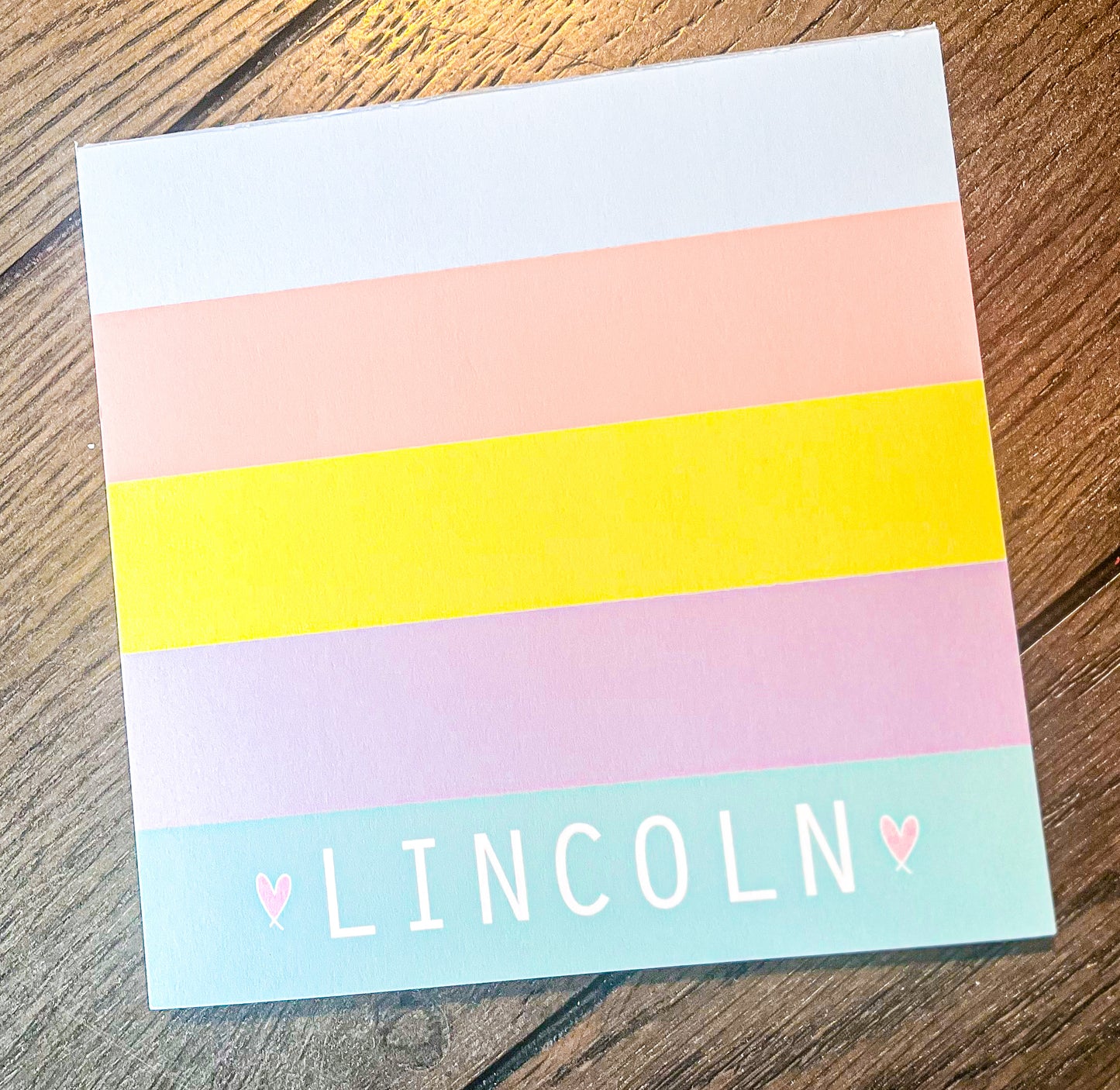 5.5X5.5 Notepad LINCOLN - Self Checkout at Creative Collabs