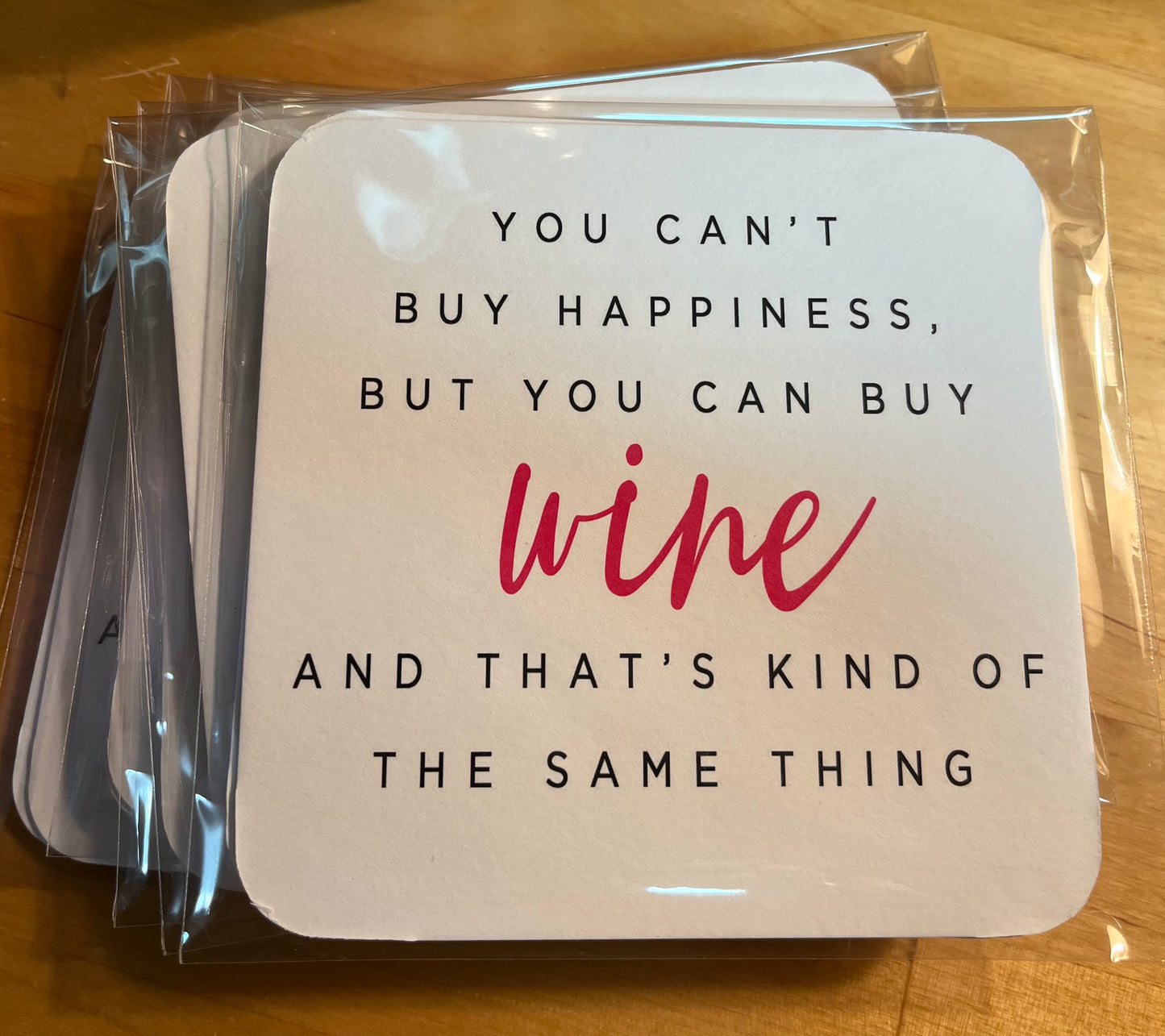 Coasters Set of 4 - Buy Wine - Self Checkout at Creative Collab Collection