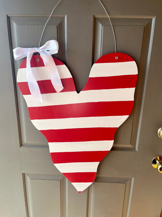 Red/White Stripe Heart