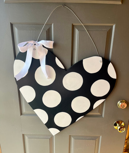 Black/White Polka Dot Heart