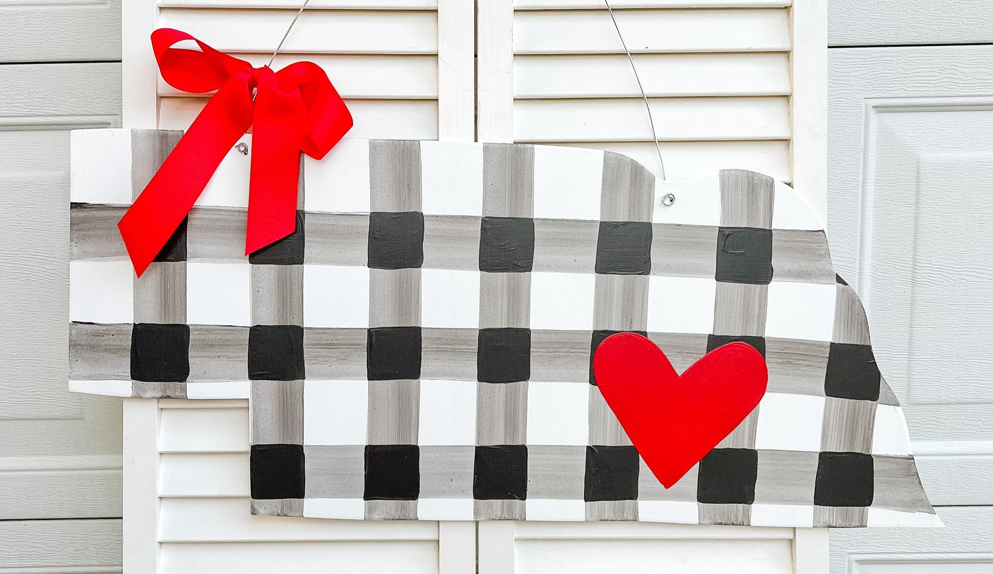 State Black and White Buffalo Plaid