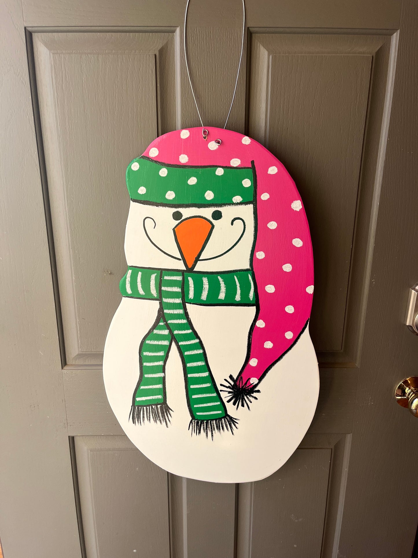 Snowman Pink & Green - Self Checkout at Creative Collabs